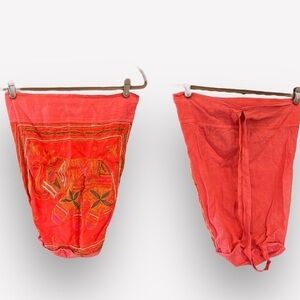 🛼🐠Embroidered bag backpack from India elephant cinch top pink orange